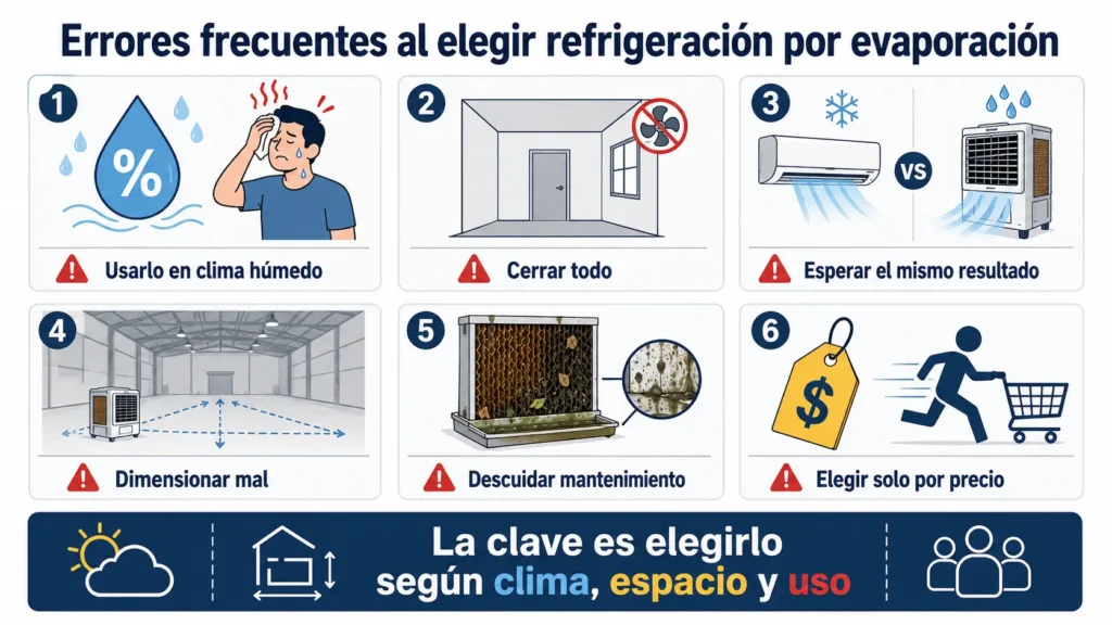 Errores frecuentes al elegir refrigeración por evaporación
