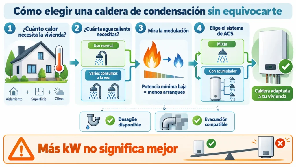 Cómo elegir una caldera de condensación según la vivienda