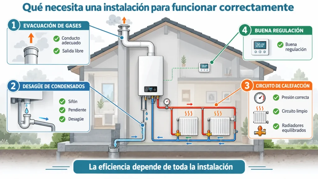 Requisitos de instalación de una caldera de condensación