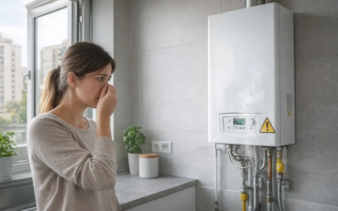 Usuaria preocupada porque su caldera huele a gas en casa
