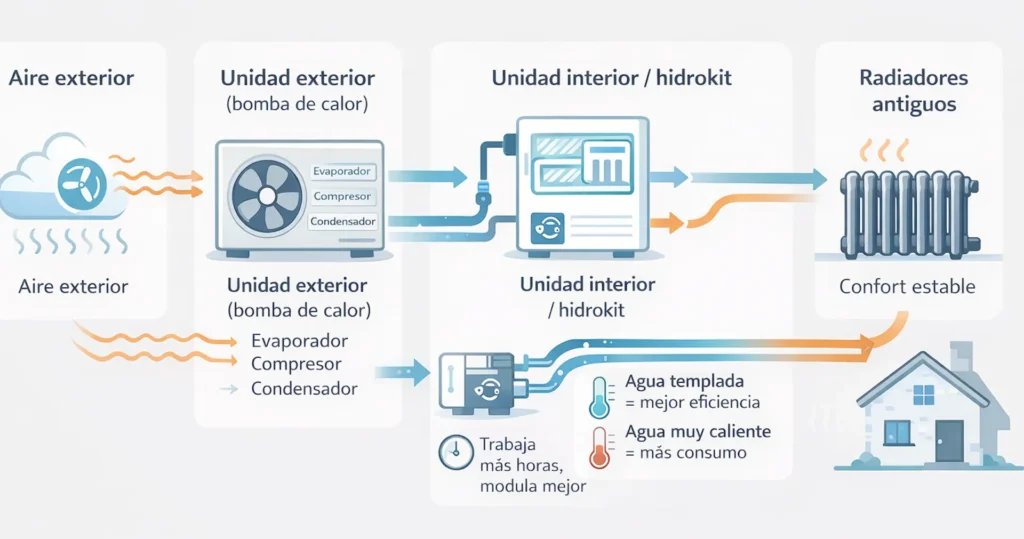 Cómo funciona la aerotermia con radiadores antiguos