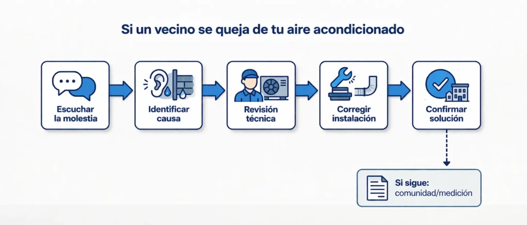 pasos si un vecino se queja del aire acondicionado